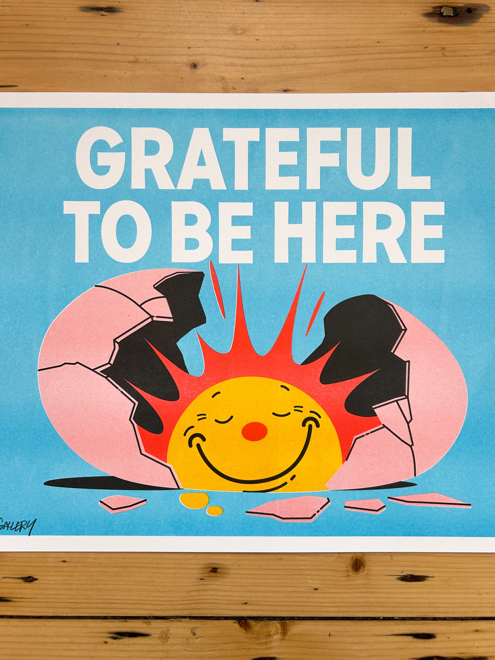 Grateful To Be Here Risograph