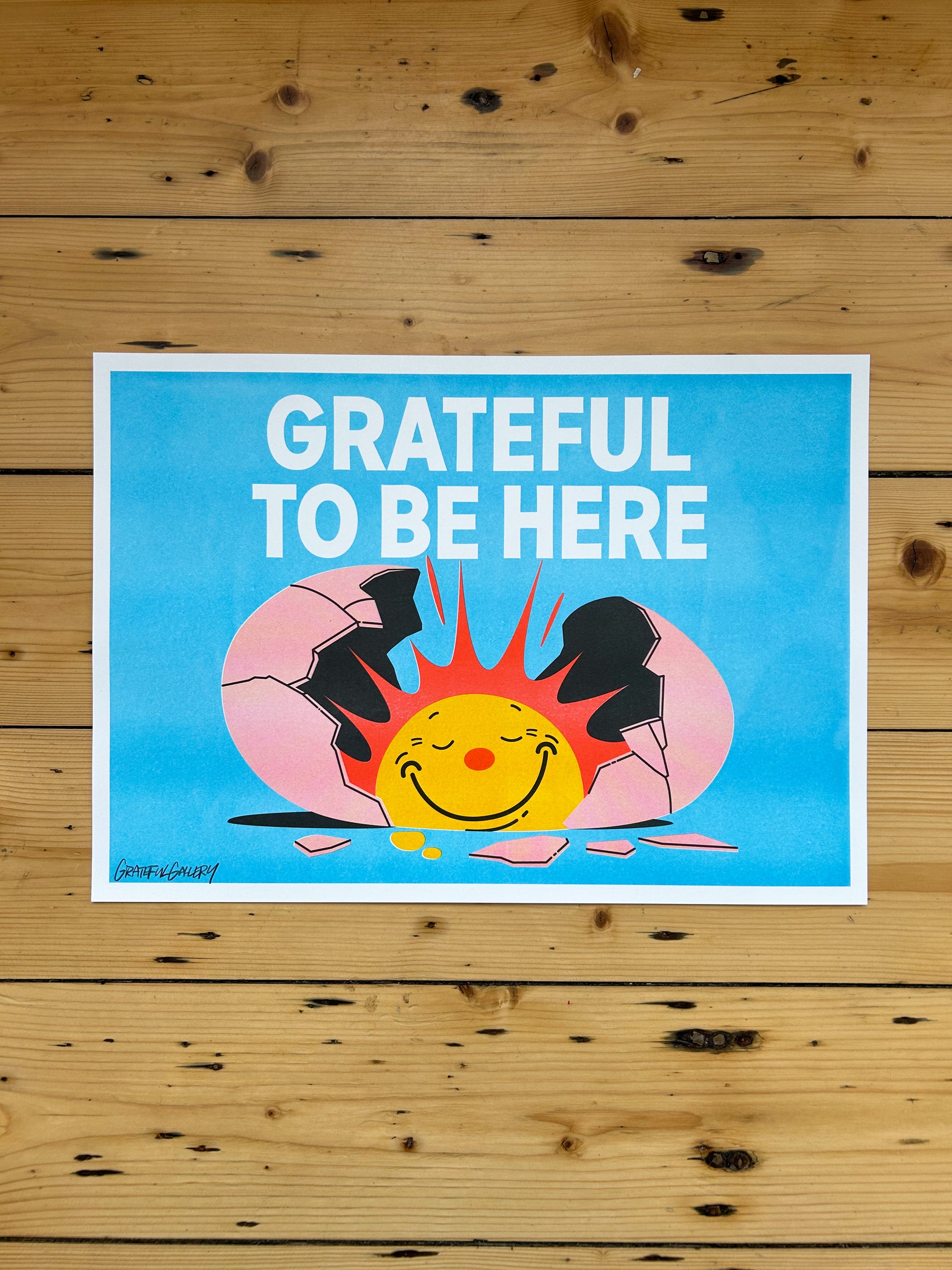 Grateful To Be Here Risograph